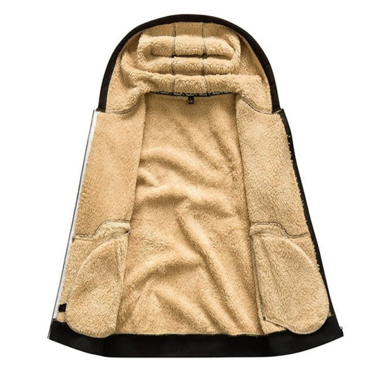 Heren fleece hoodie met zachte voering, perfect voor koudere dagen. Deze comfortabele jas biedt extra warmte en is voorzien van een ruime capuchon en ritszakken voor praktisch gebruik. Ideaal voor dagelijks gebruik en buitenactiviteiten, met een moderne en stoere uitstraling die gemakkelijk te combineren is met verschillende outfits.
