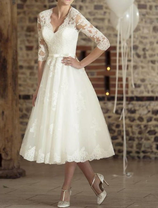 Tania | Abito da sposa midi vintage