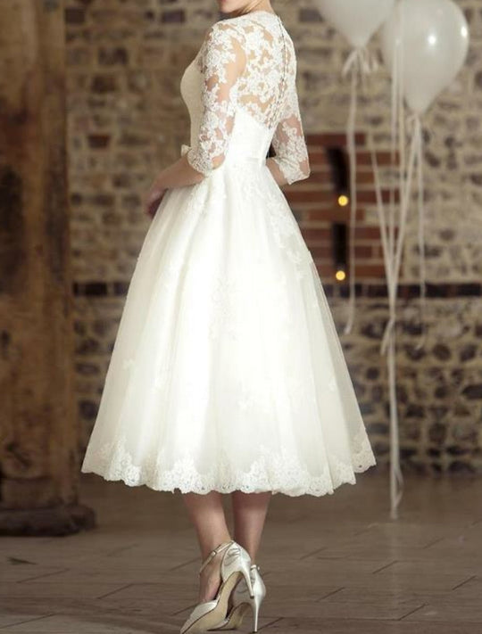 Tania | Abito da sposa midi vintage