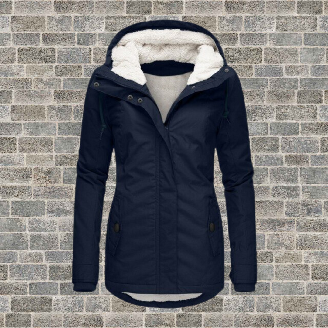 Emma - Warm winter coat with hood and fleece lining