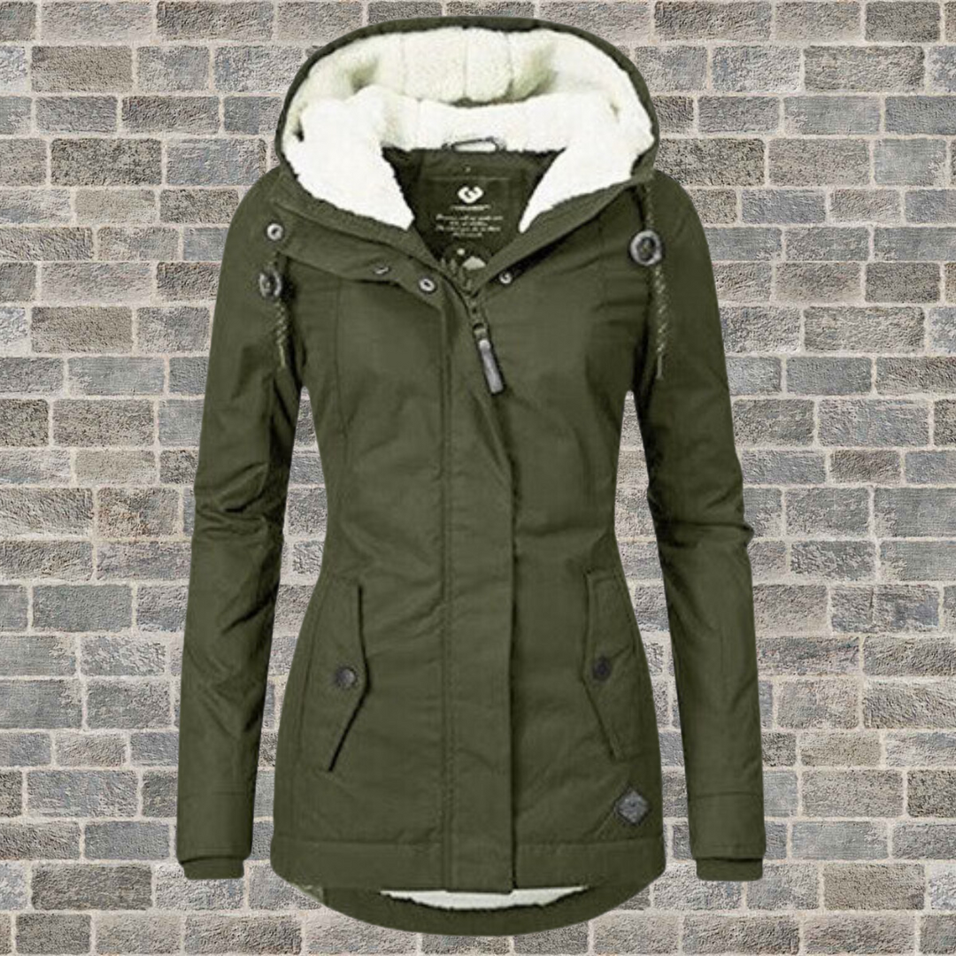 Emma - Warm winter coat with hood and fleece lining