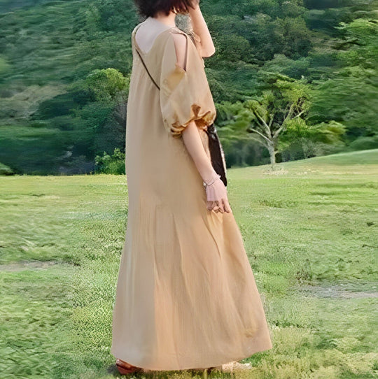 Becca - Maxikleid mit elegantem Rücken und weiten Ärmeln
