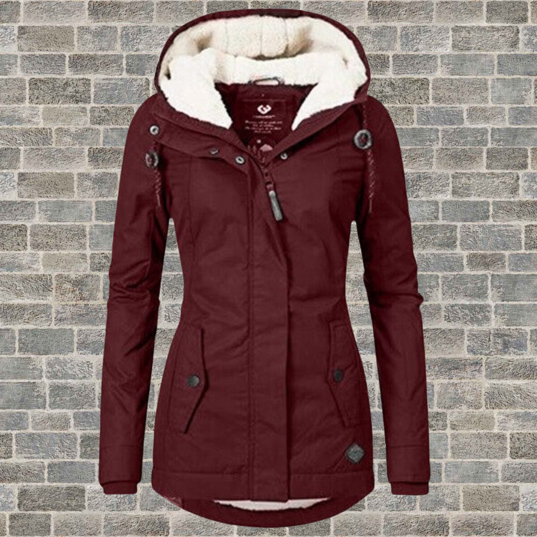Emma - Warm winter coat with hood and fleece lining
