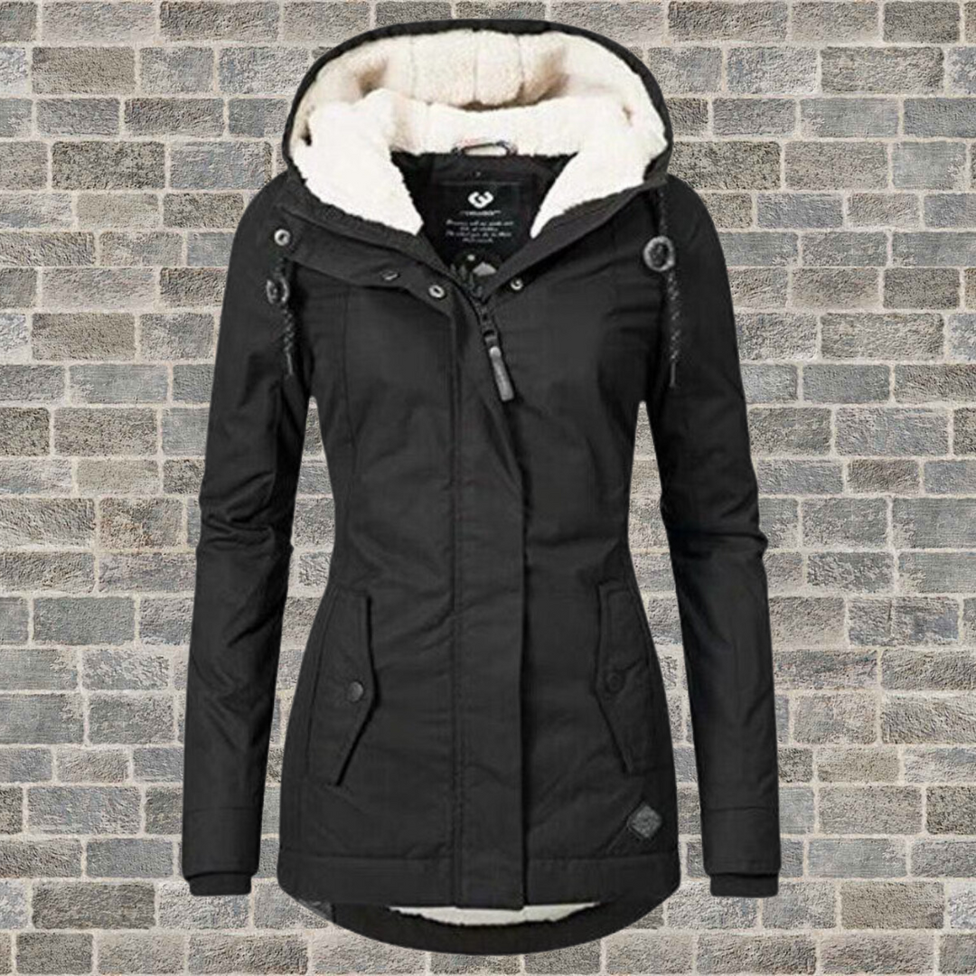 Emma - Warm winter coat with hood and fleece lining