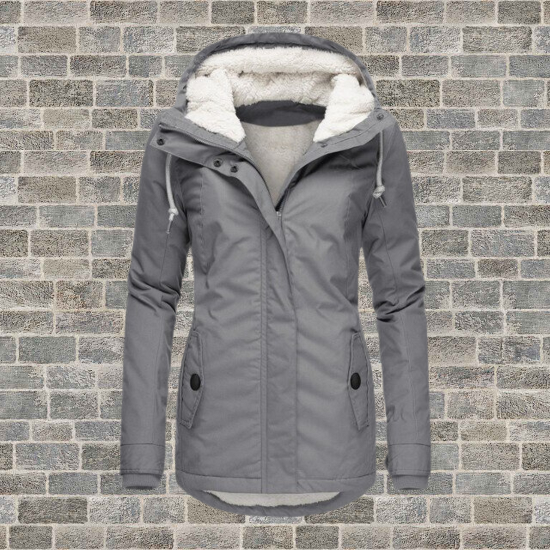 Emma - Warm winter coat with hood and fleece lining