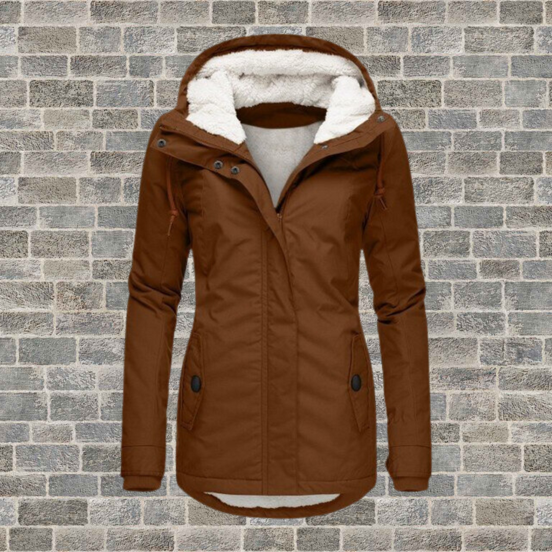 Emma - Warm winter coat with hood and fleece lining