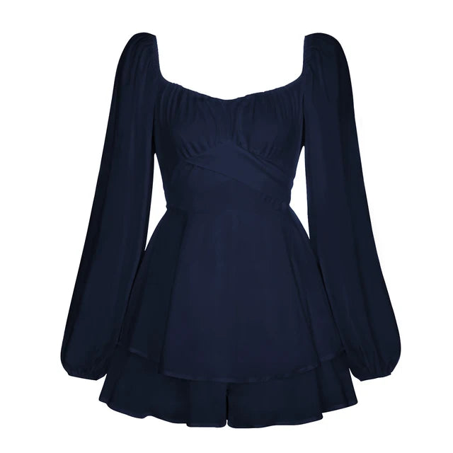 Vanessa | Ruffle Dream Mini Dress with Long Sleeves