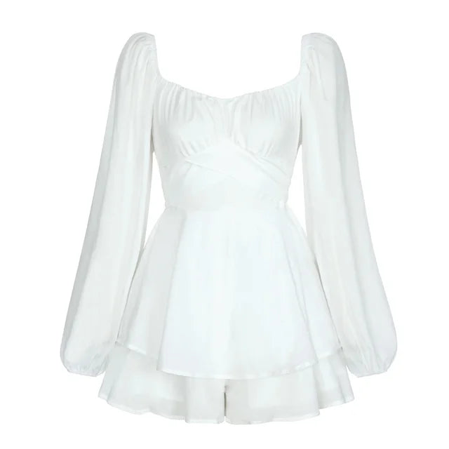 Vanessa | Ruffle Dream Mini Dress with Long Sleeves