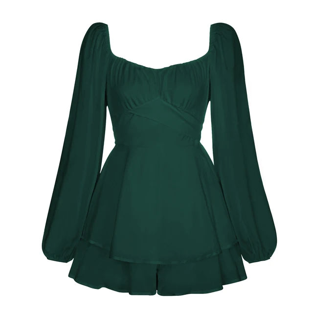 Vanessa | Ruffle Dream Mini Dress with Long Sleeves