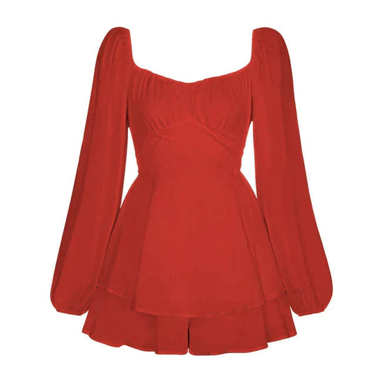 Vanessa | Ruffle Dream Mini Dress with Long Sleeves
