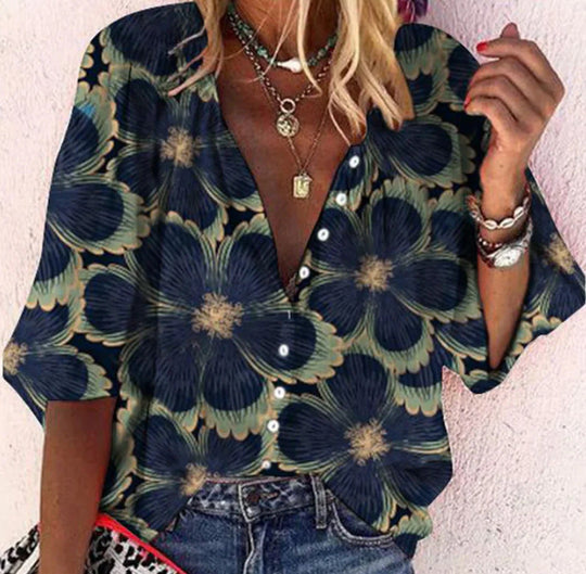 Vanessa | Trendy Boho Casual V Neck Blouse