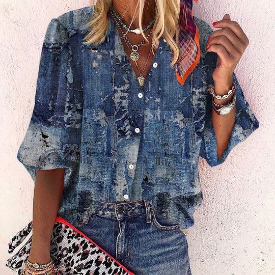 Vanessa | Trendy Boho Casual V Neck Blouse