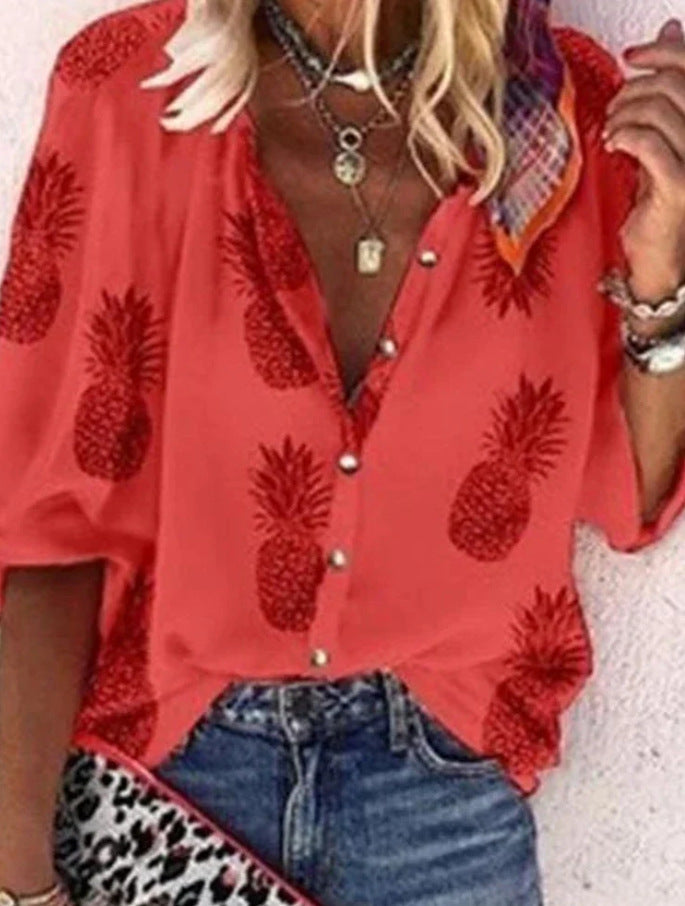 Vanessa | Trendy Boho Casual V Neck Blouse