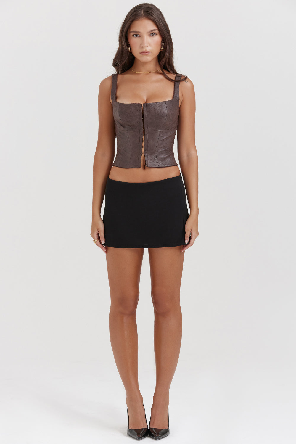 Fenna | Top corsetto alla moda in pelle vegana