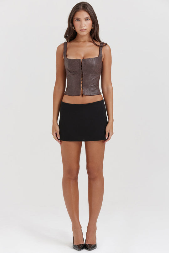 Fenna | Top corsetto alla moda in pelle vegana