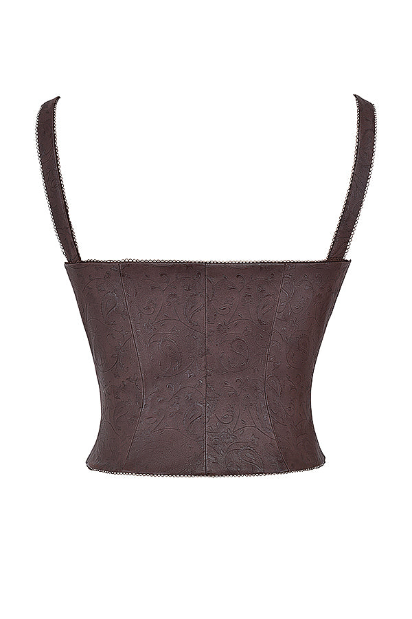 Fenna | Top corsetto alla moda in pelle vegana