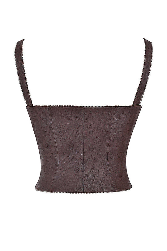 Fenna | Top corsetto alla moda in pelle vegana
