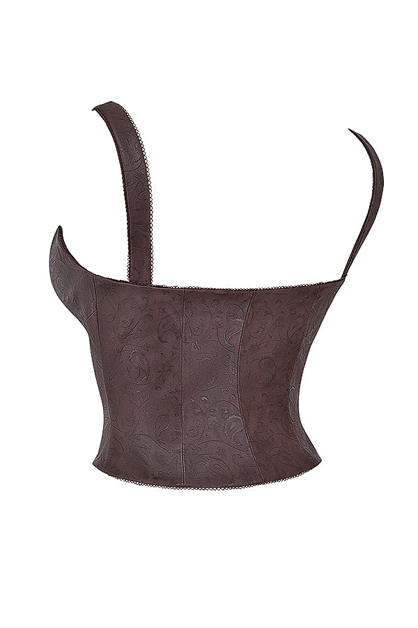 Fenna | Top corsetto alla moda in pelle vegana