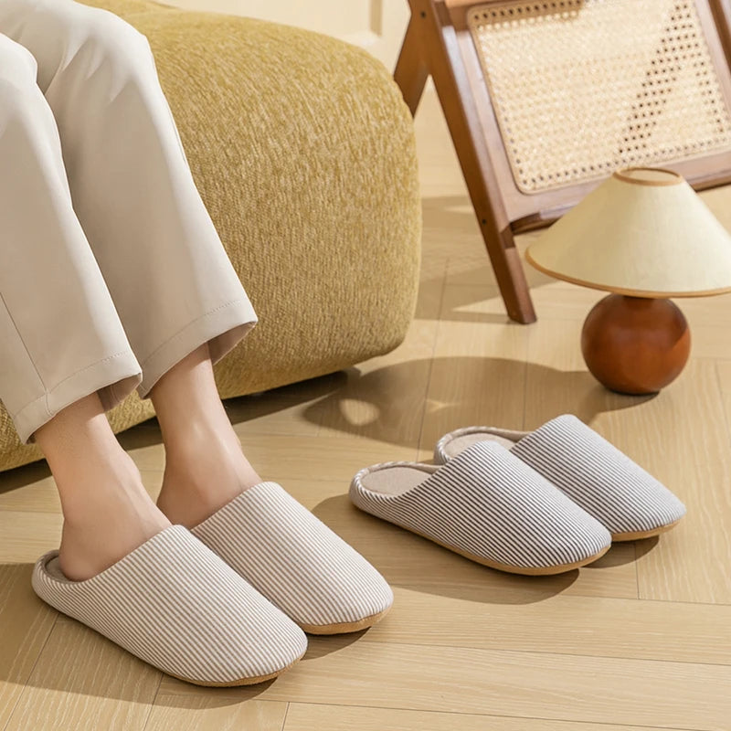 Veronica | Striped slippers with anti-slip sole