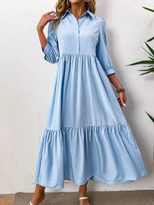 Vittoria | Elegante maxi-abito con colletto