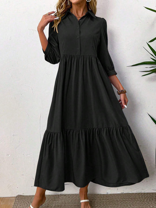 Vittoria | Elegante maxi-abito con colletto