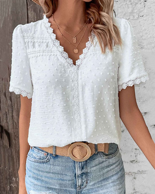 Wendy | Moderne zomerblouse met korte mouwen