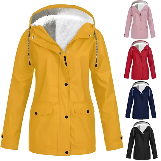Lara - Waterproof Women's Raincoat with Fleece Lining and Hood
