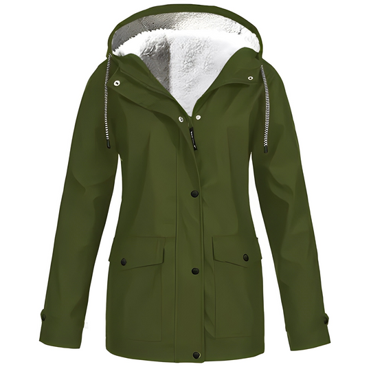 Lara - Waterproof Women's Raincoat with Fleece Lining and Hood