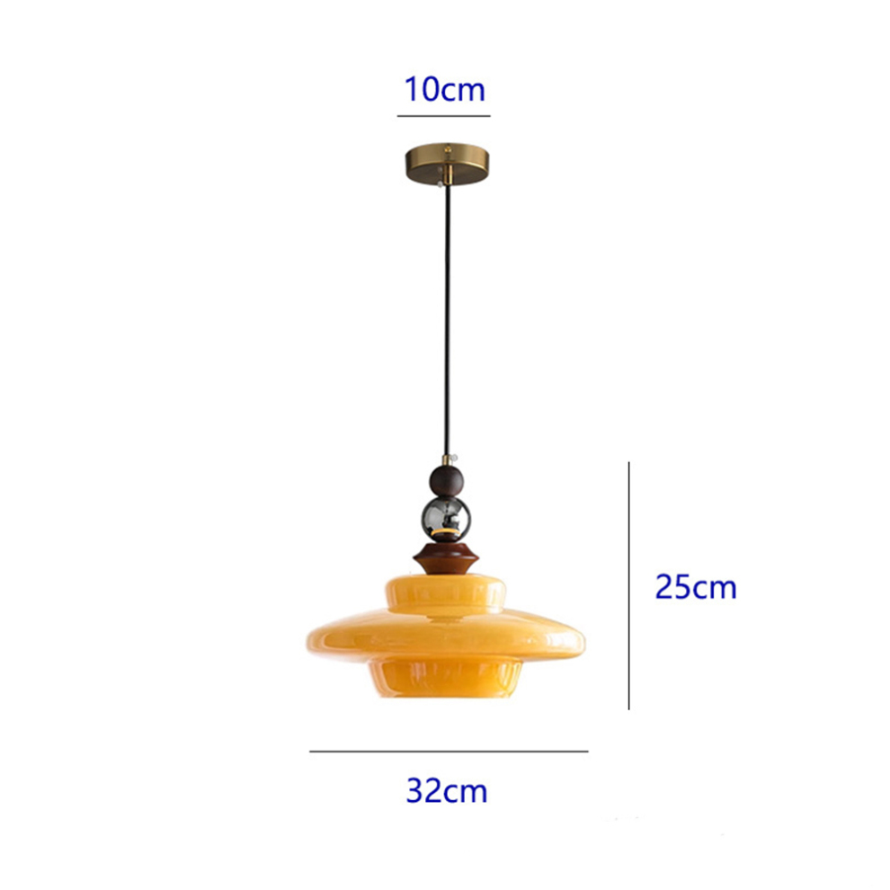 LumoVita | Lampada a sospensione da tavolo da pranzo in vetro medievale | Beige