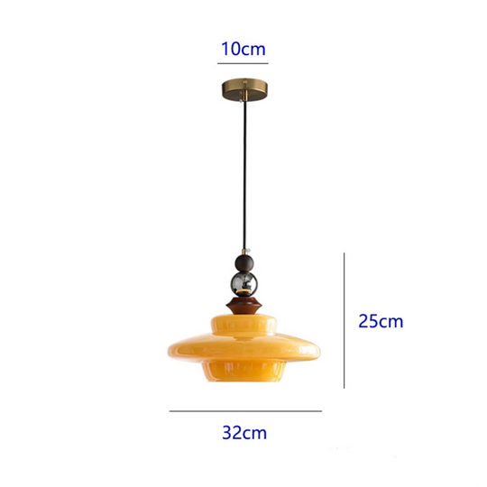 LumoVita | Lampada a sospensione da tavolo da pranzo in vetro medievale | Beige