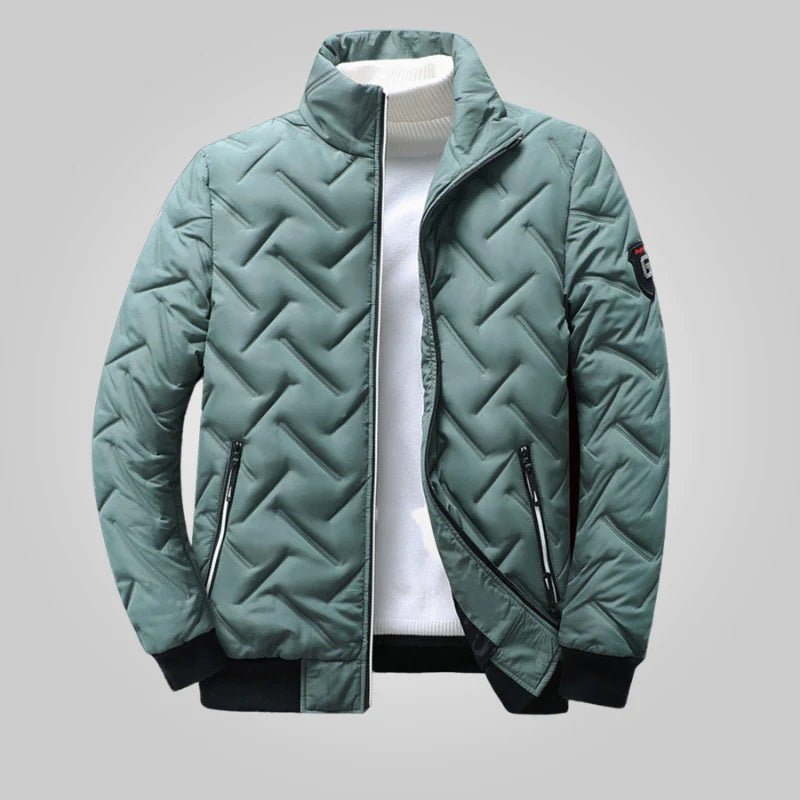 Noah Herenjack met een moderne ritssluiting en gewatteerde textuur, ideaal voor een stijlvolle winter.