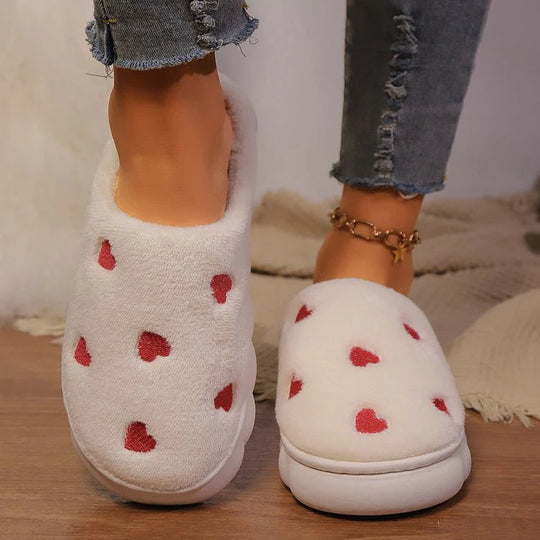 Lana - Morbide Pantofole da Donna con Motivo a Cuori
