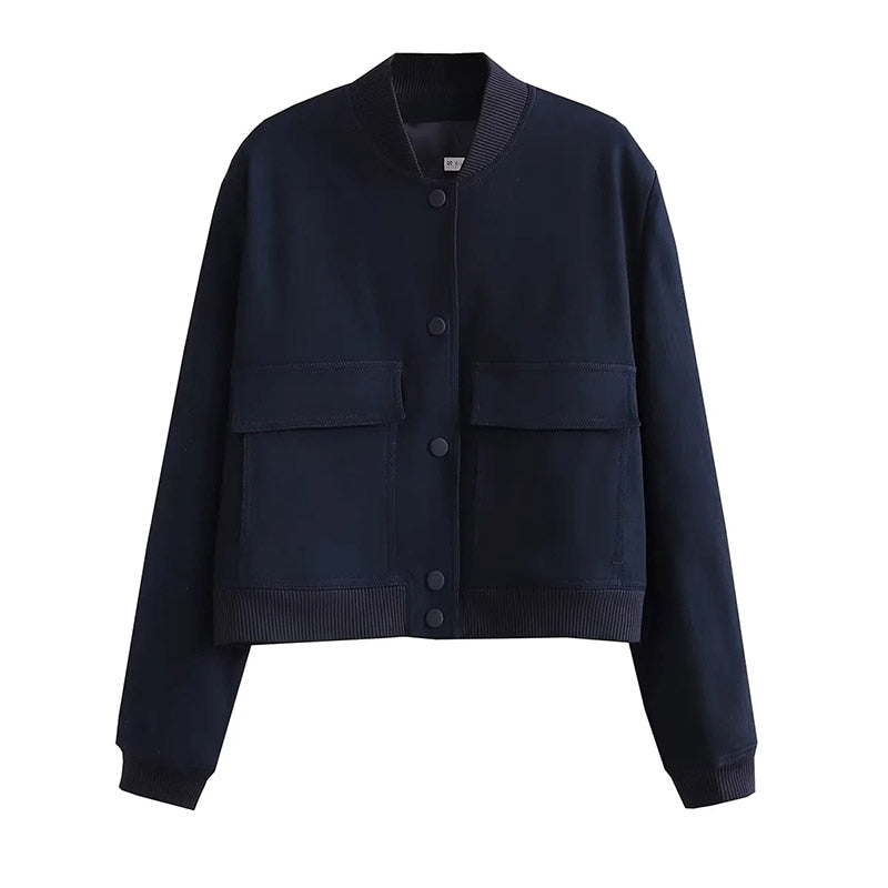Noa | Giacca bomber oversize da donna | Blu scuro