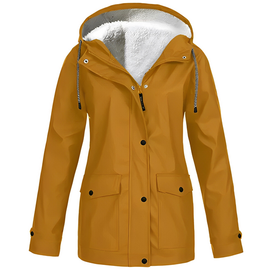 Lara - Waterproof Women's Raincoat with Fleece Lining and Hood