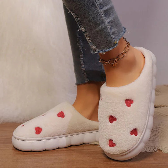 Lana - Morbide Pantofole da Donna con Motivo a Cuori