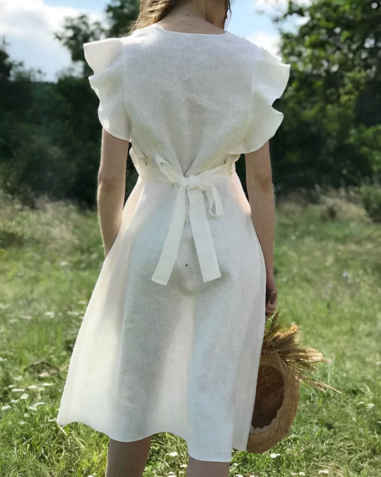 Dianna - Abito senza maniche con scollo a V profondo e dettagli con bottoni