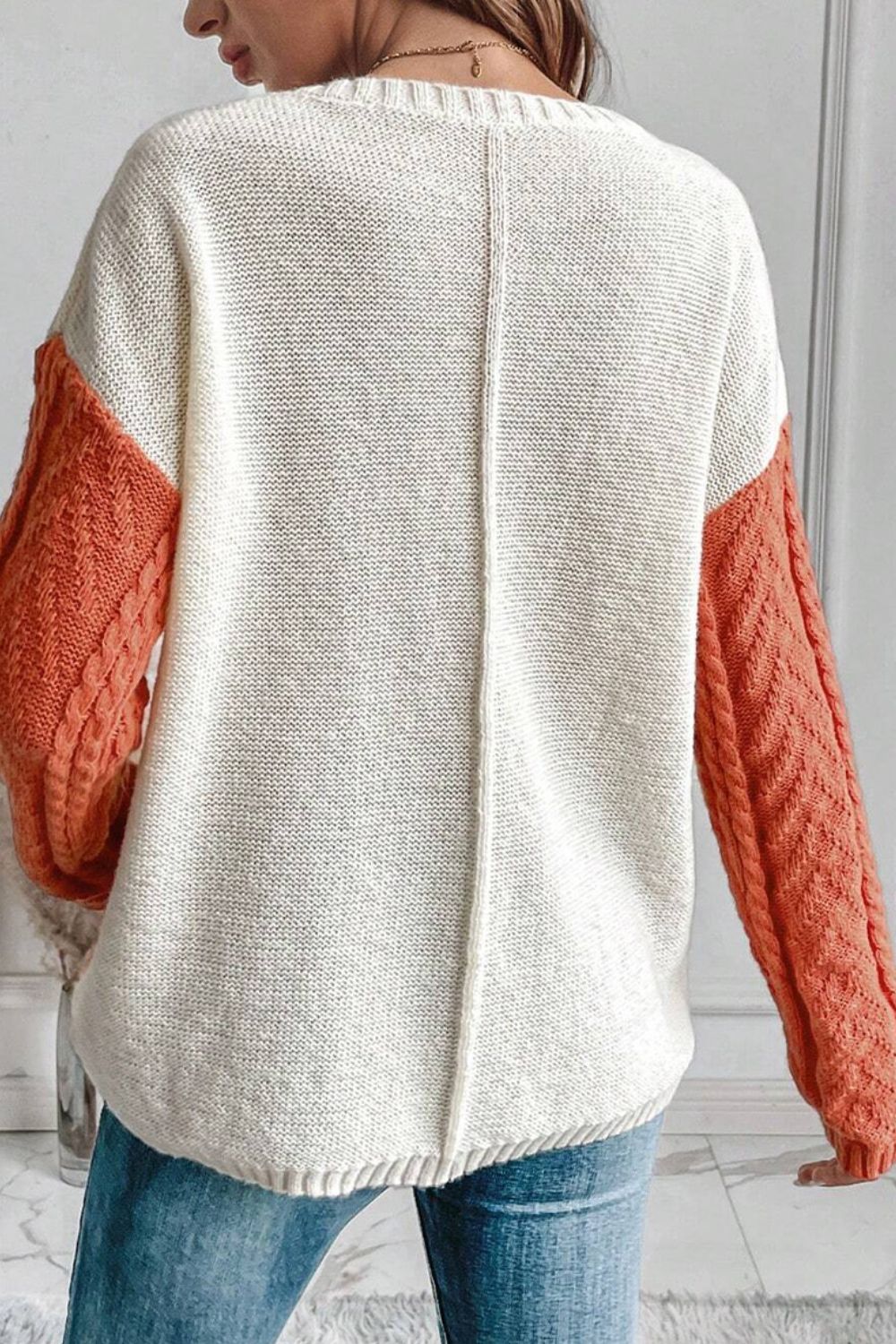 Callie - Trendiger Colour-Block-Pullover mit Rundhalsausschnitt und langen Ärmeln