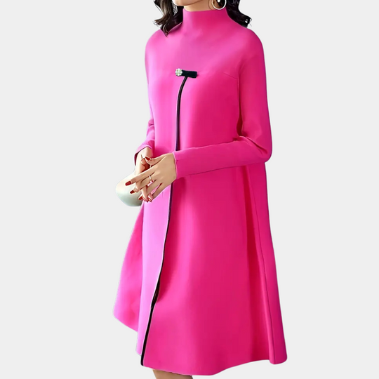 Liora | Damen Klassischer Pullover Kleid | Rosa