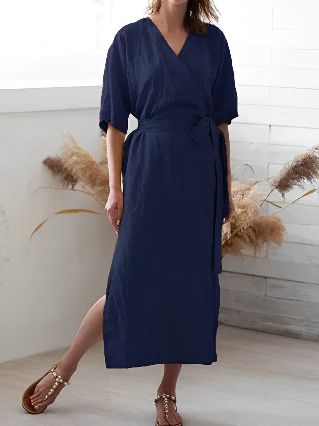Jane - Wickelkleid mit V-Ausschnitt und Gürtel