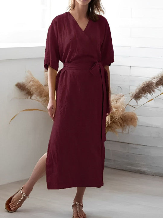 Jane - Wickelkleid mit V-Ausschnitt und Gürtel