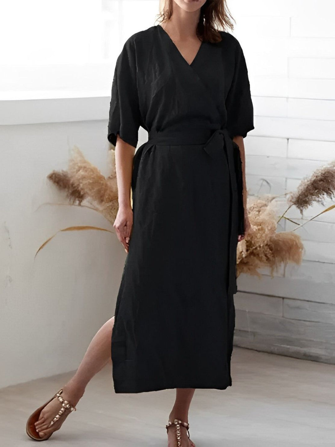 Jane - Wickelkleid mit V-Ausschnitt und Gürtel