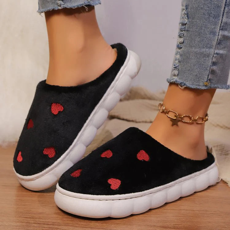 Lana - Morbide Pantofole da Donna con Motivo a Cuori