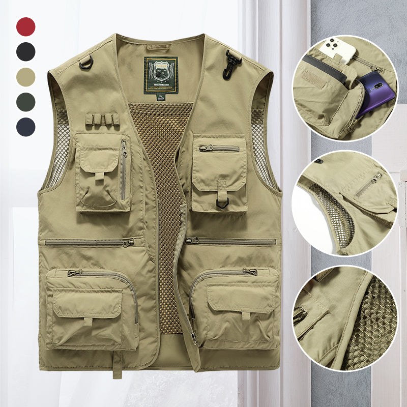 Lars Praktisch outdoorvest met meerdere zakken voor handige opbergruimte.
