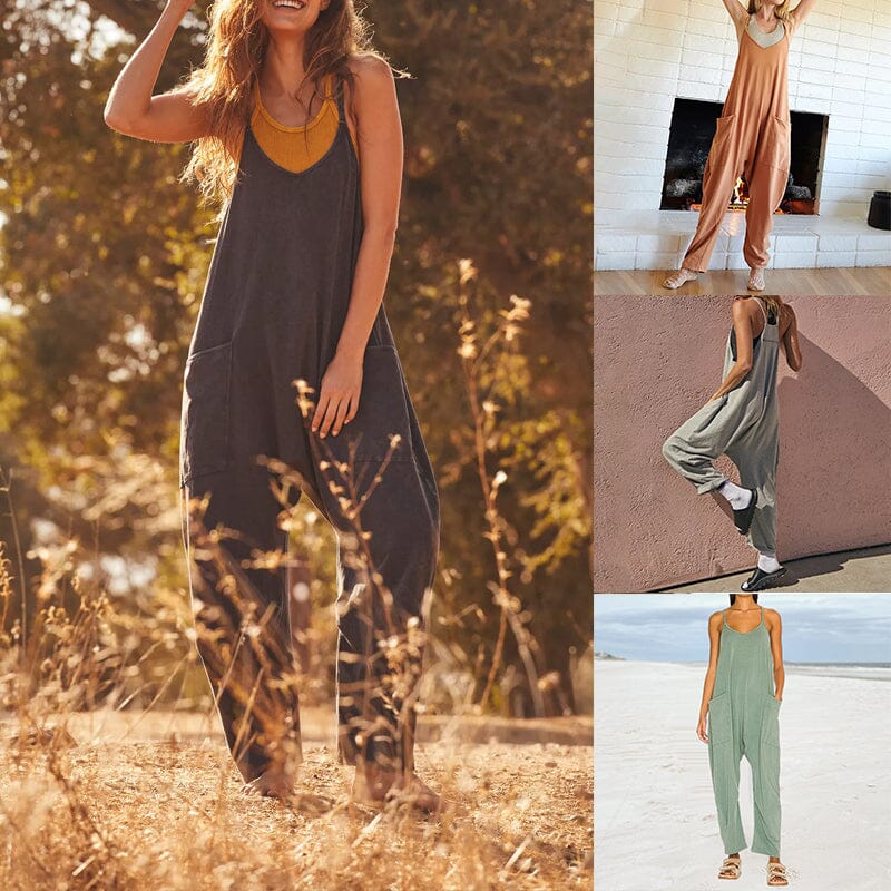 SimpliciFit - Tuta minimalista con scollo a V per donna