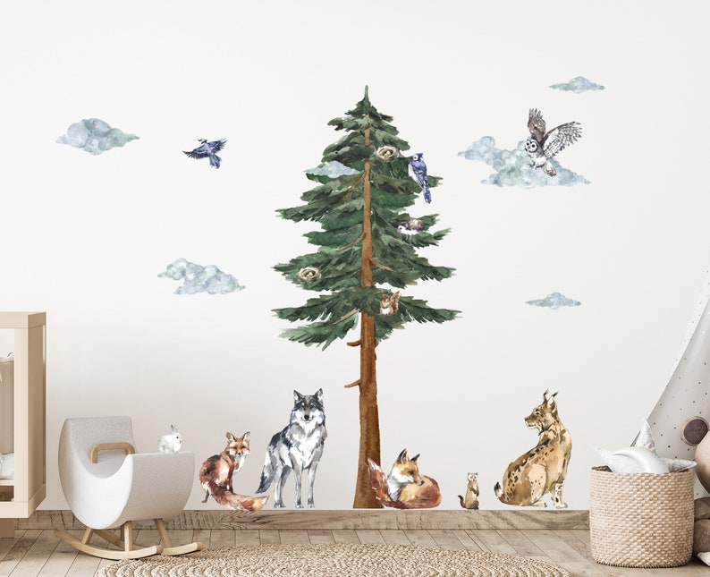 Dreamwood | Adesivo murale bosco magico per cameretta | Gioioso e suggestivo