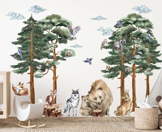 Dreamwood | Adesivo murale bosco magico per cameretta | Gioioso e suggestivo