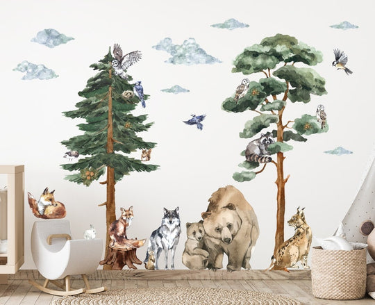Dreamwood | Adesivo murale bosco magico per cameretta | Gioioso e suggestivo