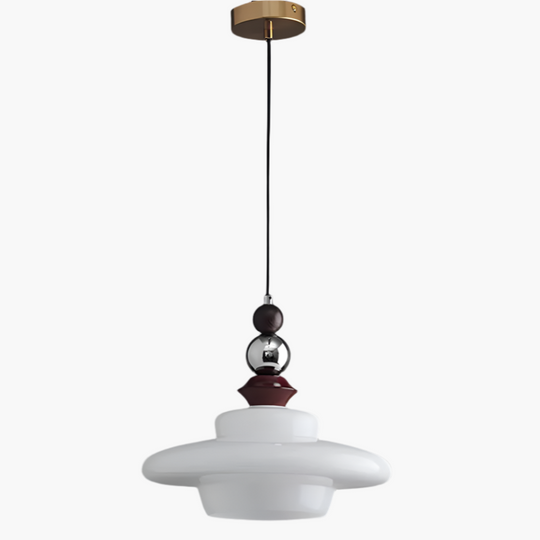 LumoVita | Lampada a sospensione da tavolo da pranzo in vetro medievale | Beige