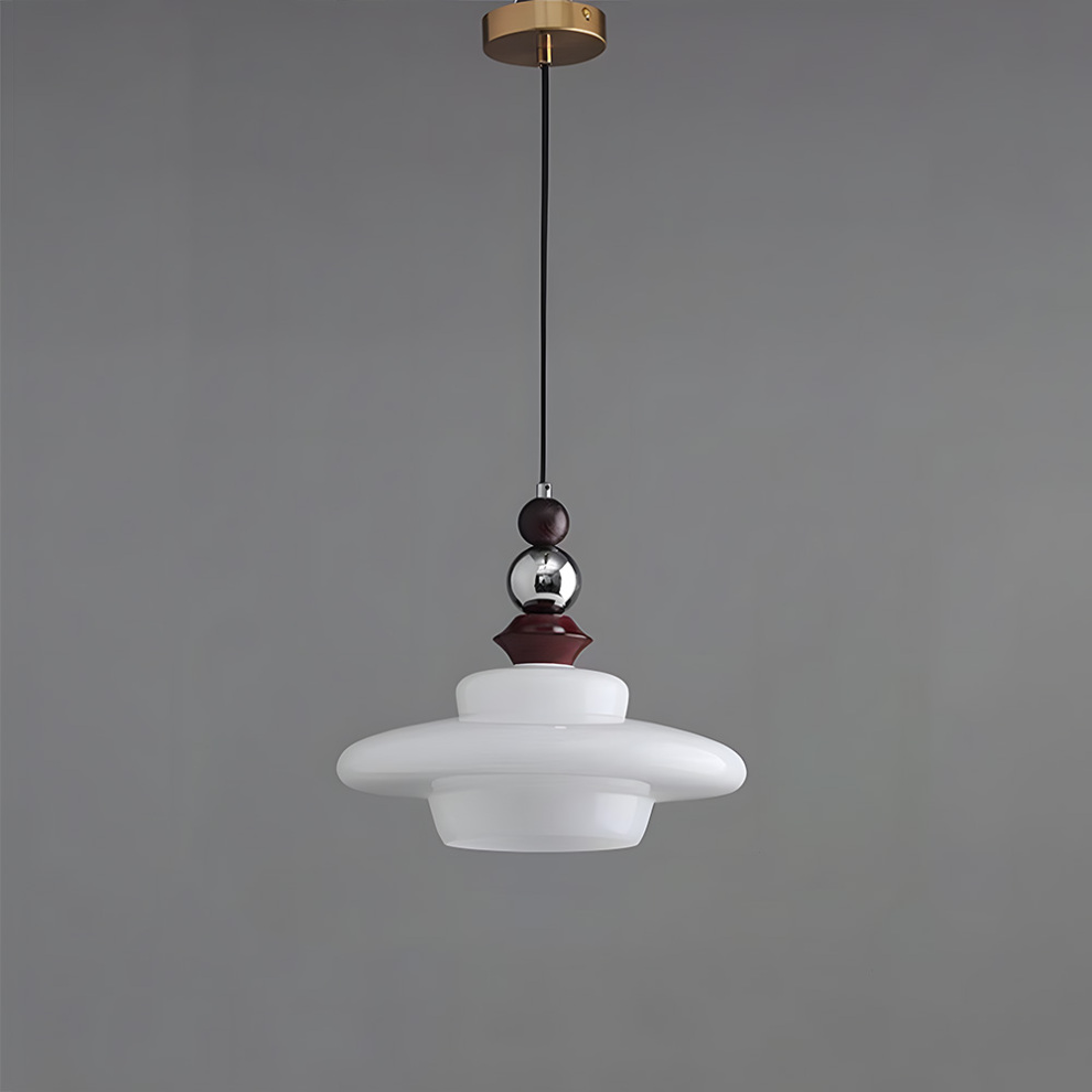 LumoVita | Lampada a sospensione da tavolo da pranzo in vetro medievale | Beige