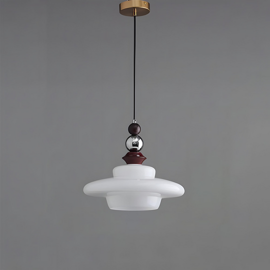 LumoVita | Lampada a sospensione da tavolo da pranzo in vetro medievale | Beige